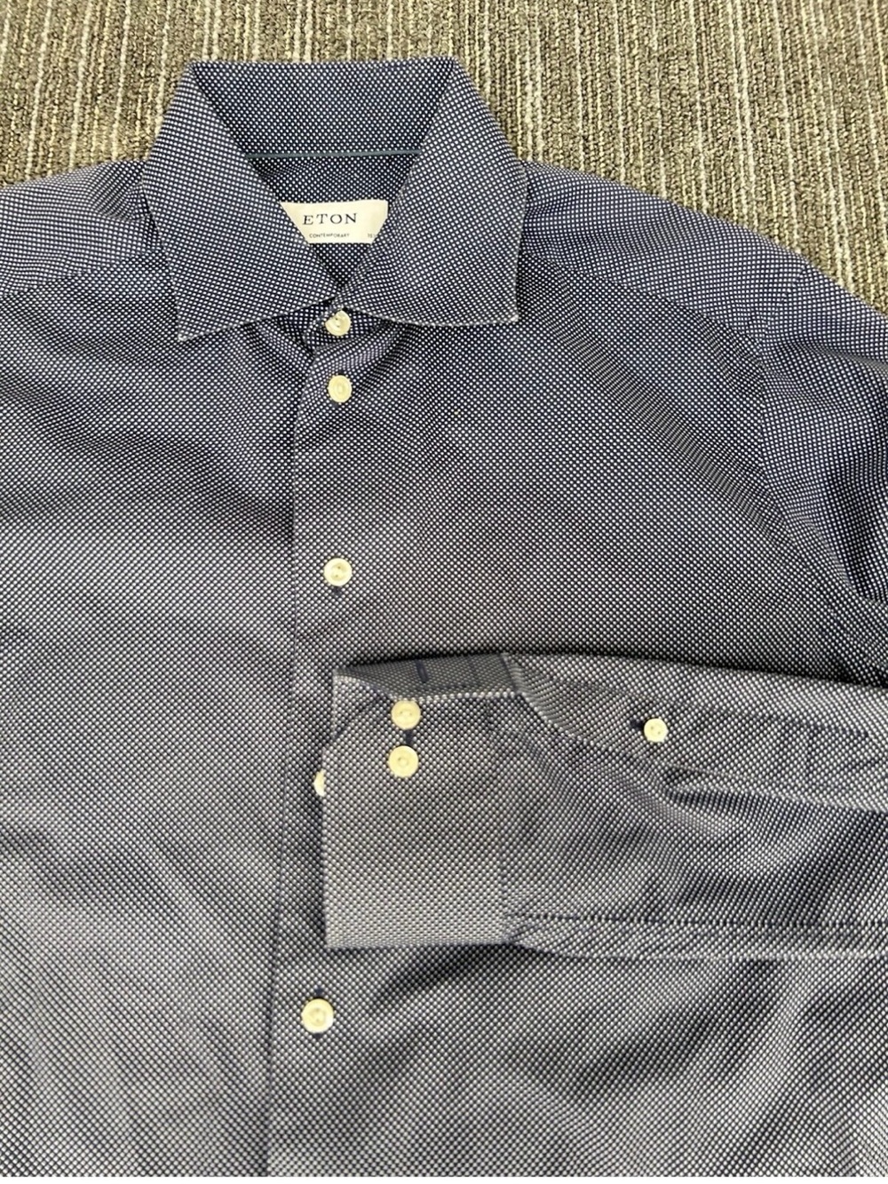 Eton Men's Blue Micro-Pattern Dress Shirt 15 1/2 (1160)